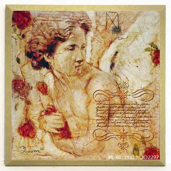 Obraz W kwiatach, chłopczyk 18x18 cm