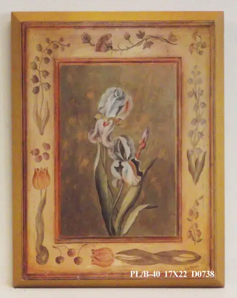 Obraz W kwiatowej ramce, Irysy 17x22 cm