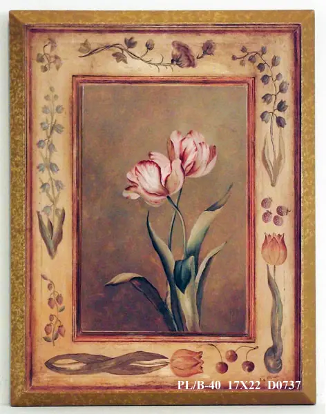 Obraz W kwiatowej ramce, Tulipany 17x22 cm