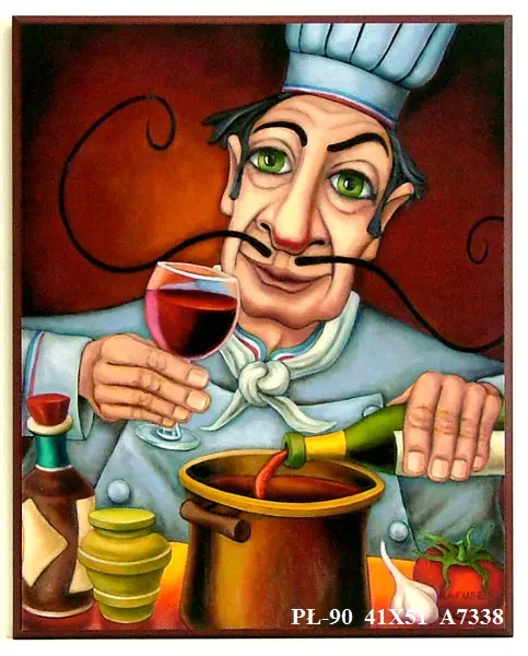 Obraz W restauracji, kucharz 41x51 cm