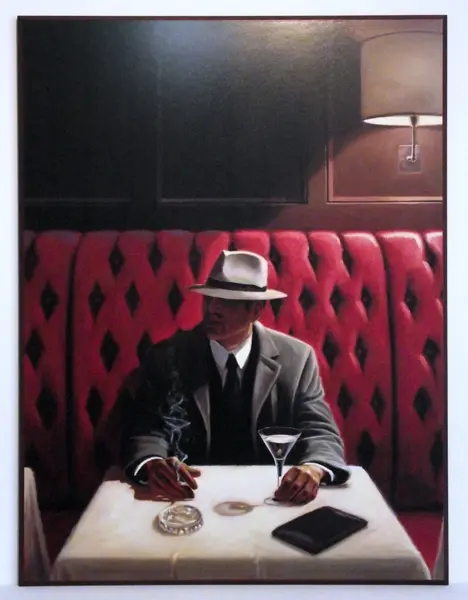 Obraz W restauracji, przy stoliku - mężczyzna 61x81 cm