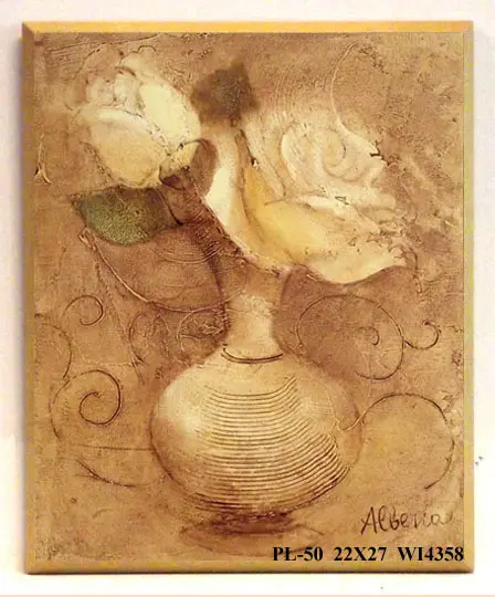 Obraz W wazonie, biała róża 22x27 cm