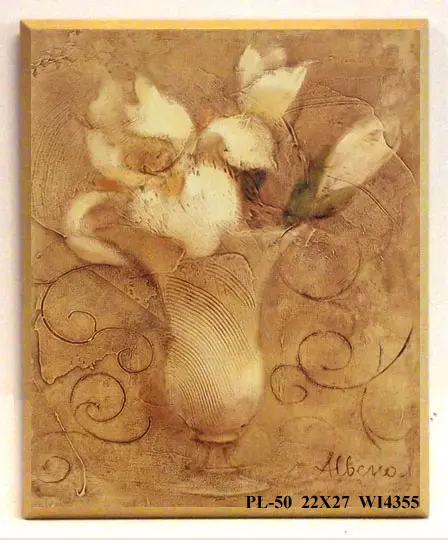 Obraz W wazonie, białe irysy 22x27 cm