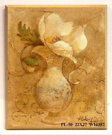 Obraz W wazonie, biały mak 22x27 cm