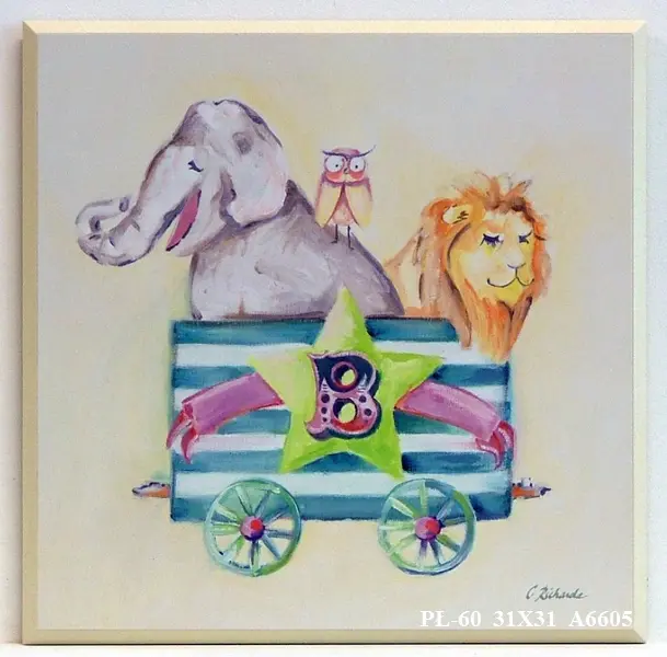 Obraz Wagon ze zwierzętami 31x31 cm