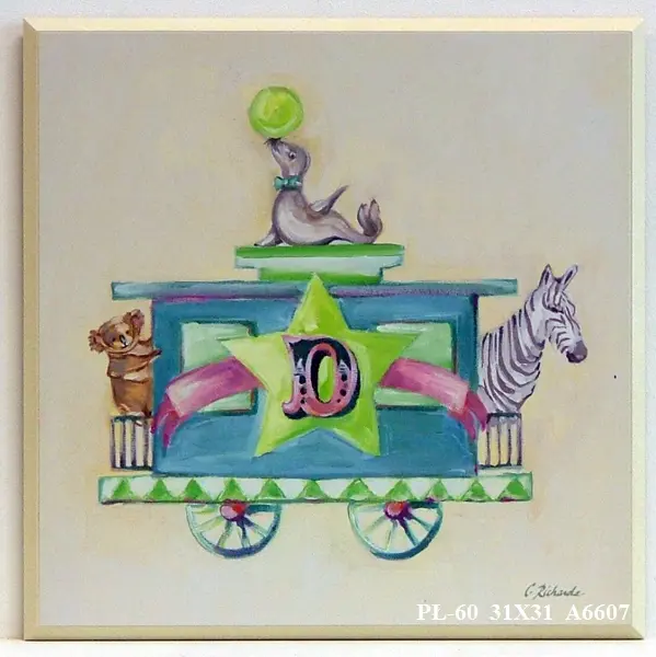 Obraz Wagon ze zwierzętami 31x31 cm