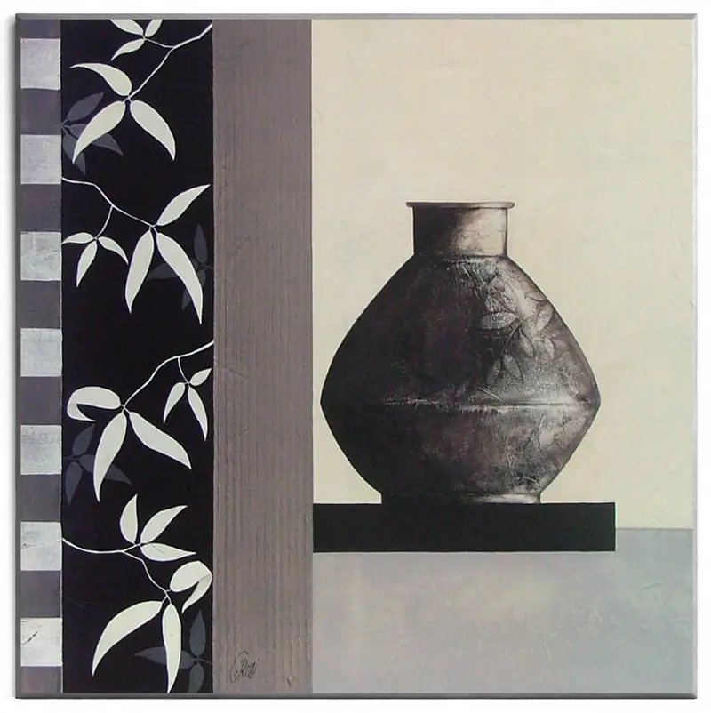 Obraz Waza z roślinnym ornamentem na płycie 71x71 cm