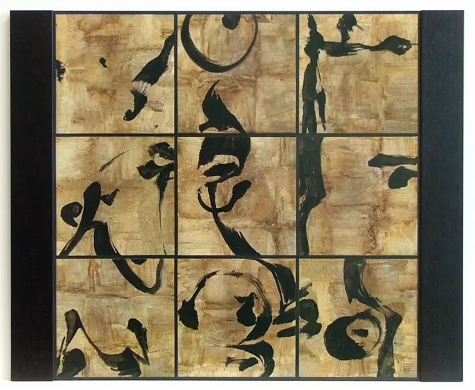 Obraz WI1400 - złocone ZEN, reprodukcja 68x68 cm. OSTATNIA SZTUKA!
