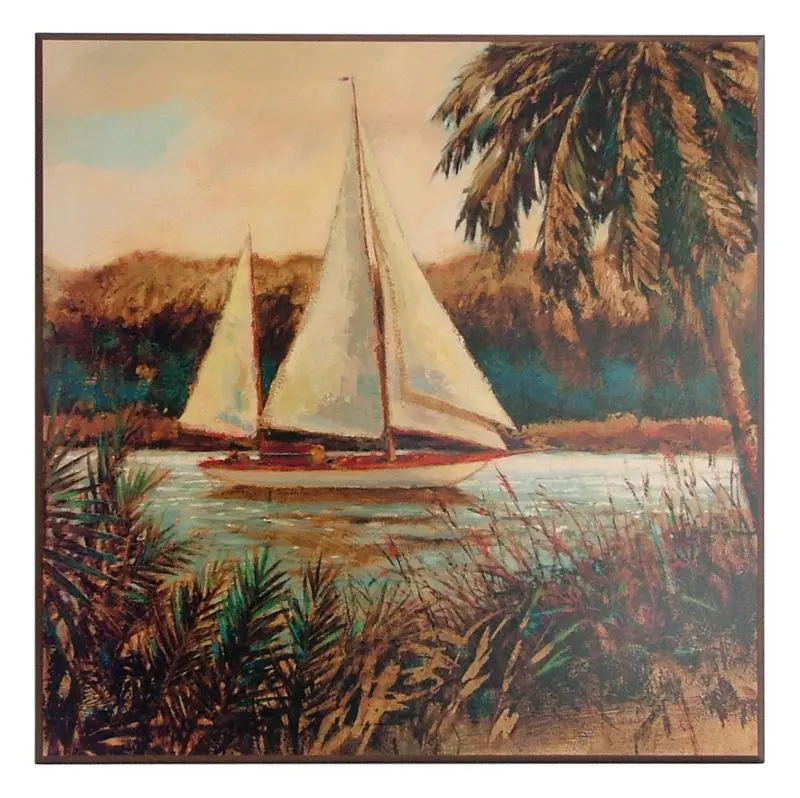 Obraz Widok na żaglówkę na wodzie 71x71 cm