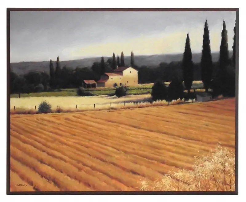 Obraz Widok z pola na wioskę 51x41 cm