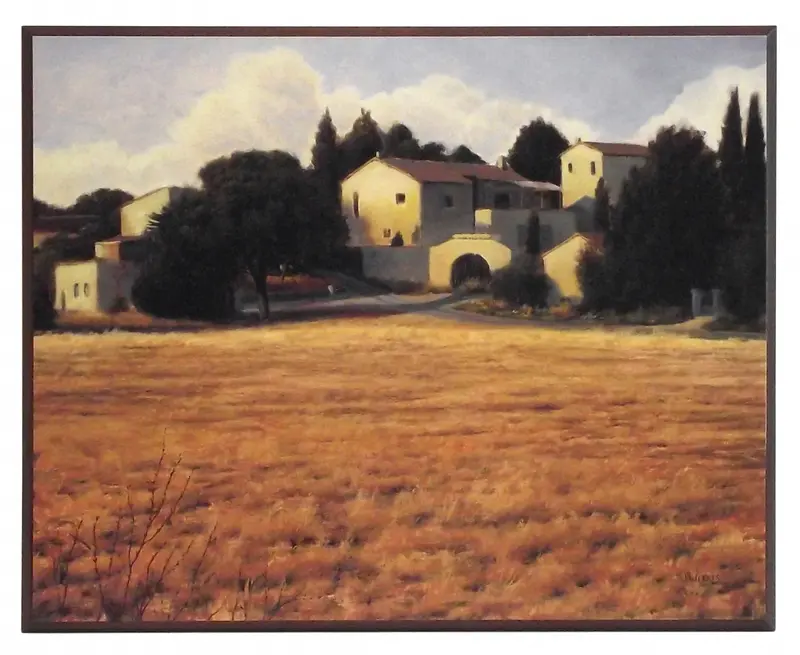 Obraz Widok z pola na wioskę 51x41 cm