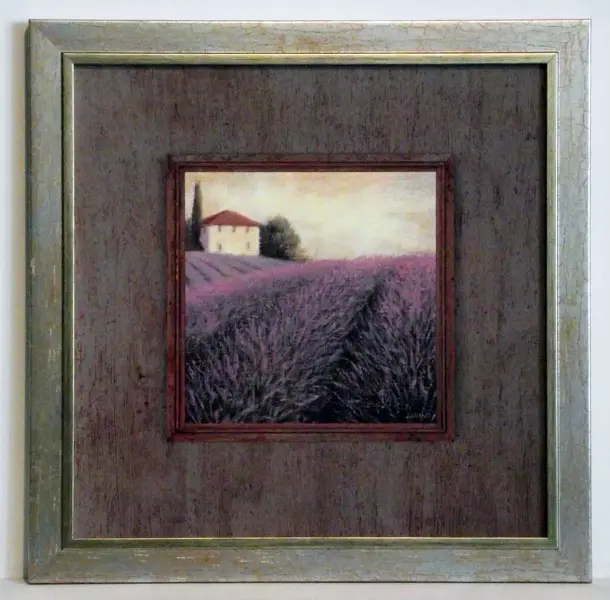 Obraz Widok z polami lawendowymi 40x40 cm