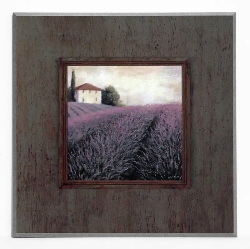 Obraz Widok z polami lawendowymi 41x41 cm