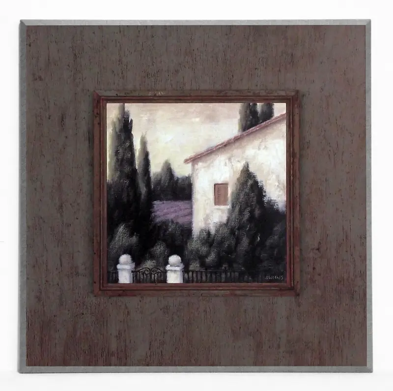 Obraz Widok z polami lawendowymi 41x41 cm