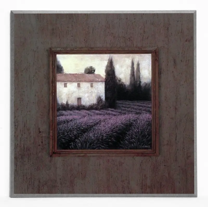 Obraz Widok z polami lawendowymi 41x41 cm
