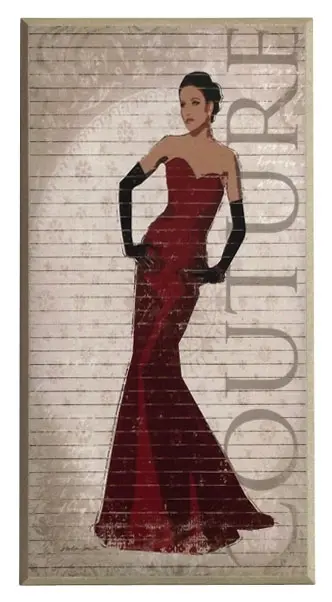 Obraz Wieczorowa suknia, Couture na płycie 25x51 cm