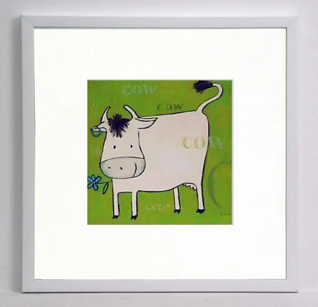Obraz Wiejskie zwierzątka, krowa 30x30 cm