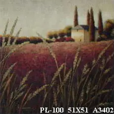 Obraz Wioska z polem lawendowym 51x51 cm