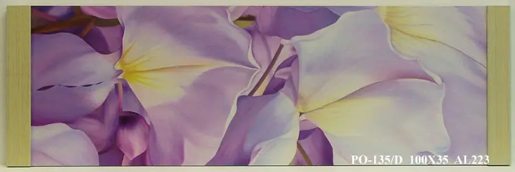 Obraz Wisteria, fioletowe kwiaty na płycie w półramie 100x35 cm