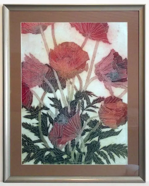 Obraz Witraż kwiatowy, maki 56x71 cm