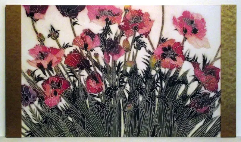 Obraz Witraż kwiatowy, maki 90x60 cm