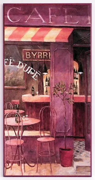 Obraz Witryna kawiarni ze stolikiem 41x81 cm