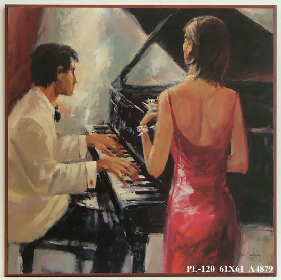 Obraz Wokalistka i pianista 61x61 cm
