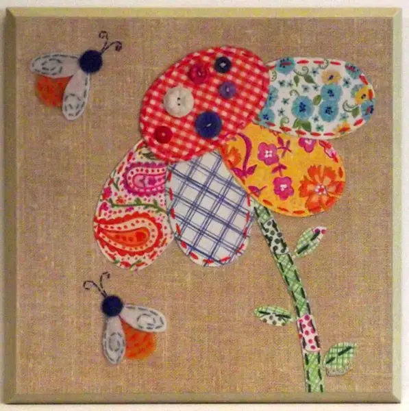 Obraz Z materiału, kwiatek 31x31 cm