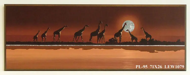 Obraz Zachodzące słońce na safari, żyrafy 71x26 cm