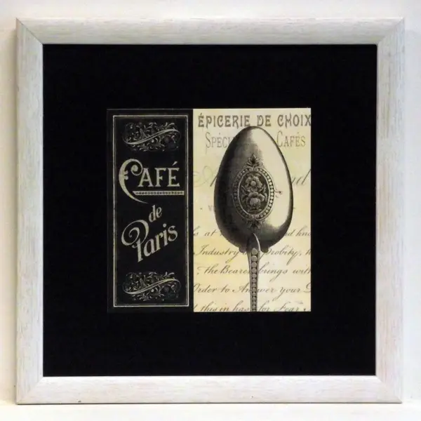 Obraz Zdobiona srebrna łyżka 24x24 cm