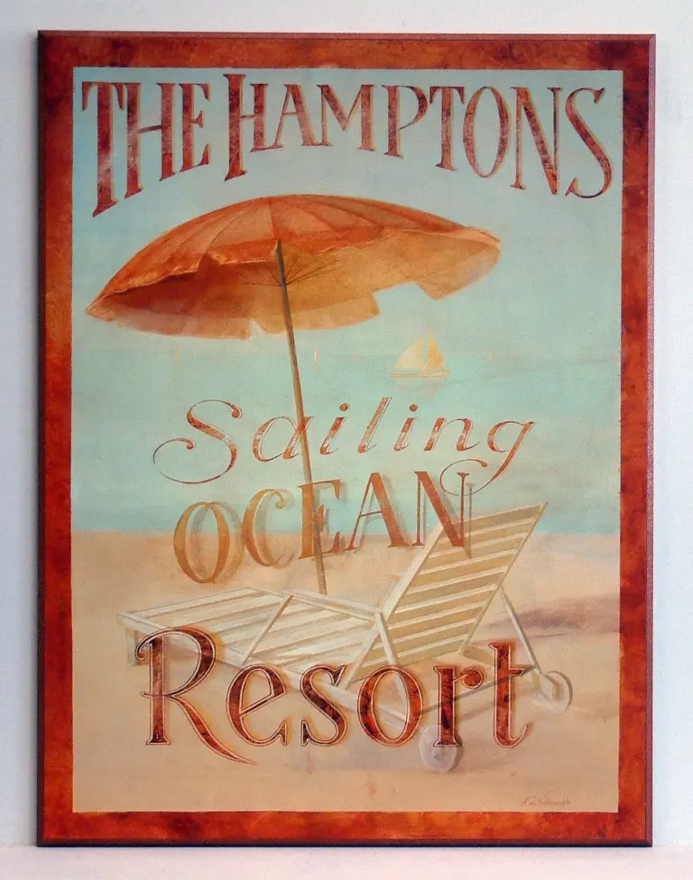 Obraz Żeglarski Resort, The Hamptons na płycie 61x81 cm