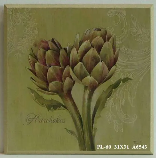 Obraz Zielona kuchnia, karczochy 31x31 cm