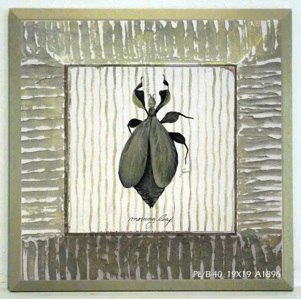 Obraz Zielone owady, liściec na płycie z pogrubieniem 19x19 cm