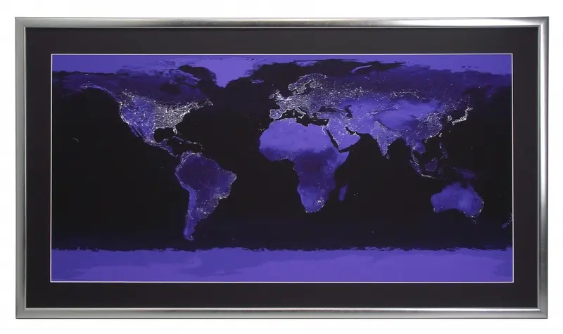 Obraz Ziemia nocą, fotografia NASA 110x60 cm