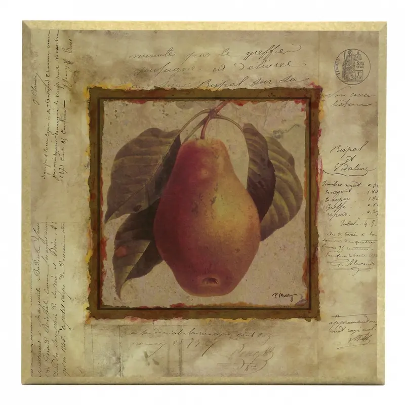 Obraz Złota kolekcja - owoce, gruszka na płycie z pogrubieniem 31x31 cm