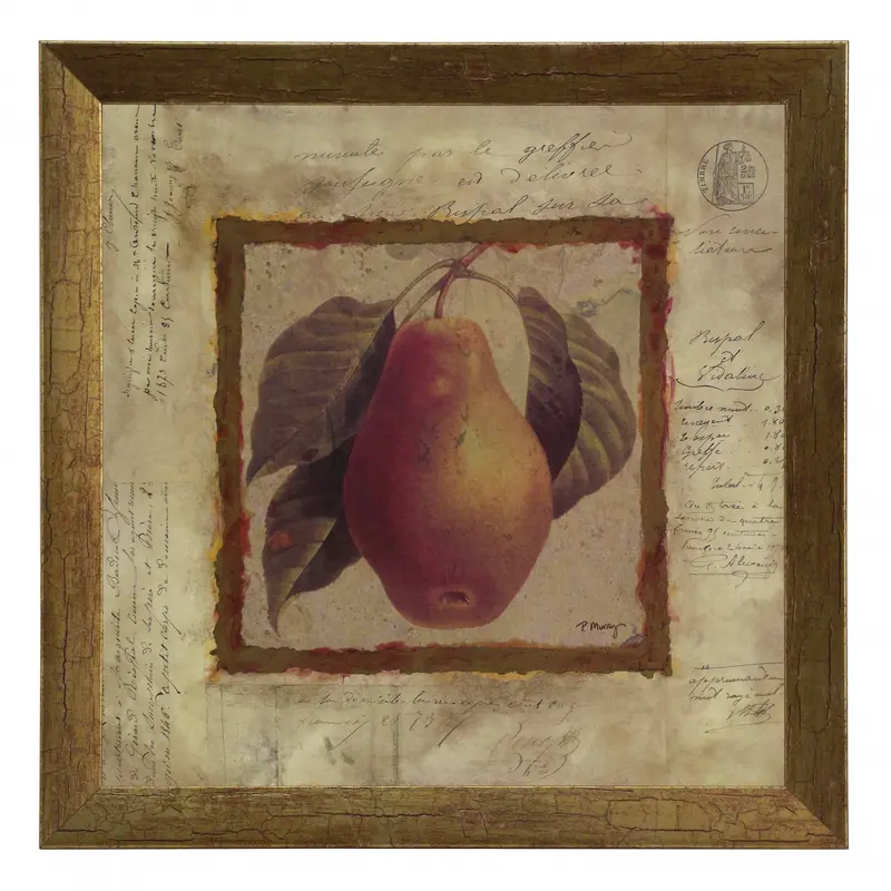 Obraz Złota kolekcja - owoce, gruszka w ramie 30x30 cm