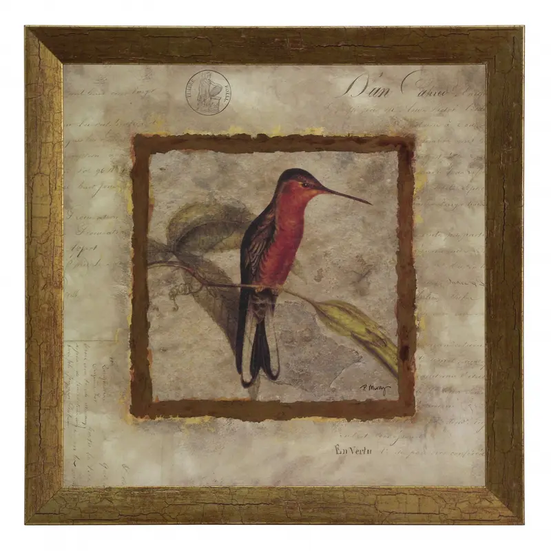 Obraz Złota kolekcja - ptaki, koliber w ramie 30x30 cm