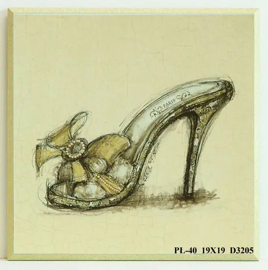 Obraz Złote akcenty, bucik z kokardką 19x19 cm