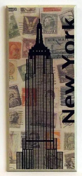Obraz Znaczki pocztowe z Nowego Yorku 22x52 cm