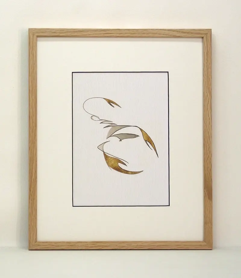 Obraz Znak zodiaku „Skorpion” 27x33 cm - w ramie dąb naturalny woskowany