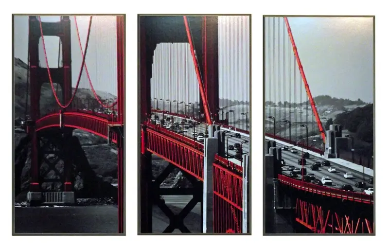 Obrazy - Most Golden Gate, tryptyk min. 153x101 cm