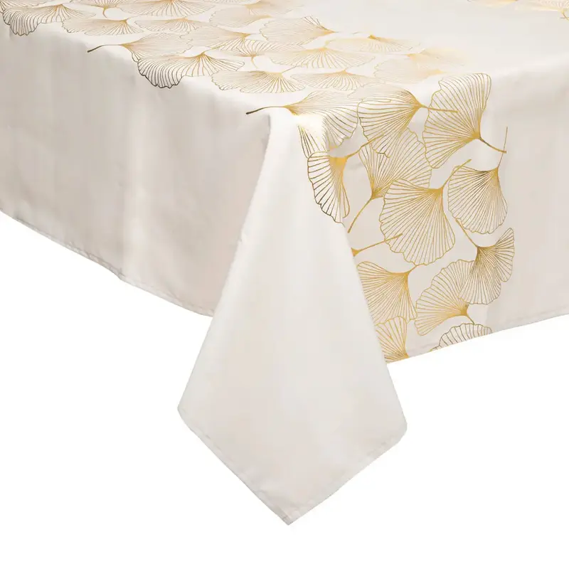 Obrus z wzorem miłorzębu GINKO, 140 x 240 cm
