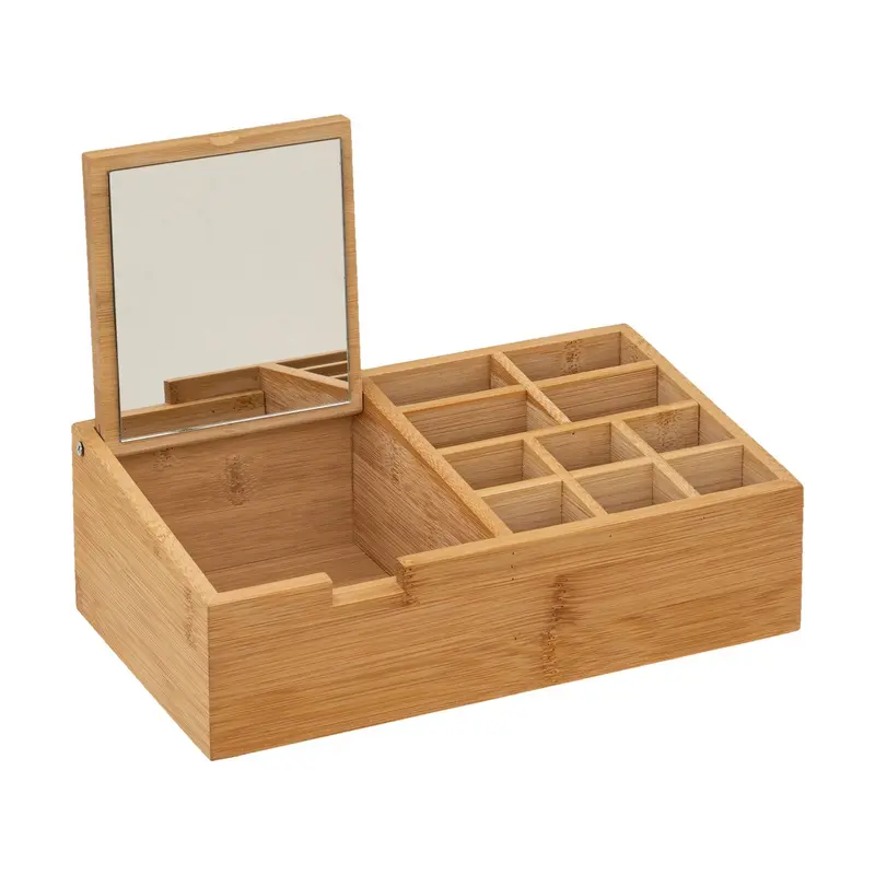 Organizer bambusowy z lusterkiem, 24 x 14 cm