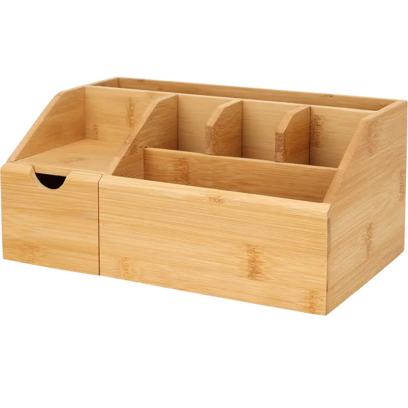 Organizer na kosmetyki bambusowy, naturalny, 24 x 15 x 11 cm