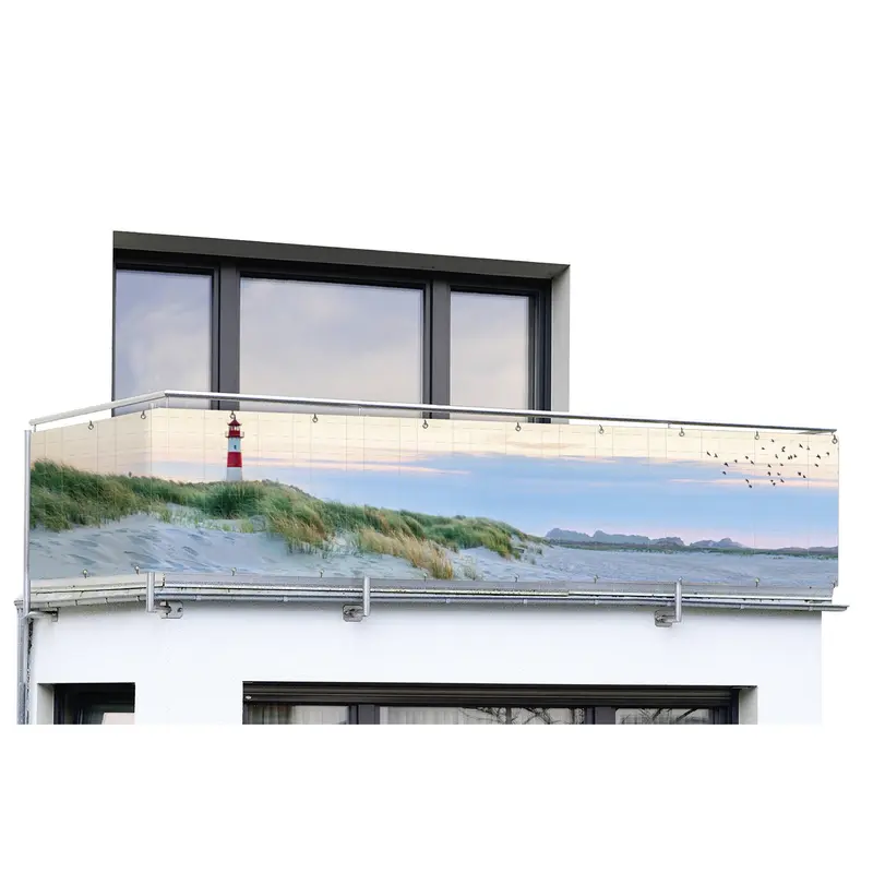 Osłona balkonowa z wzorem plaży, 5 m x 85 cm