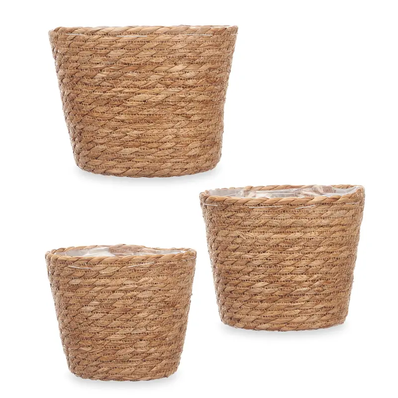 Osłonki na doniczki plecione RUSTIC, 3 sztuki