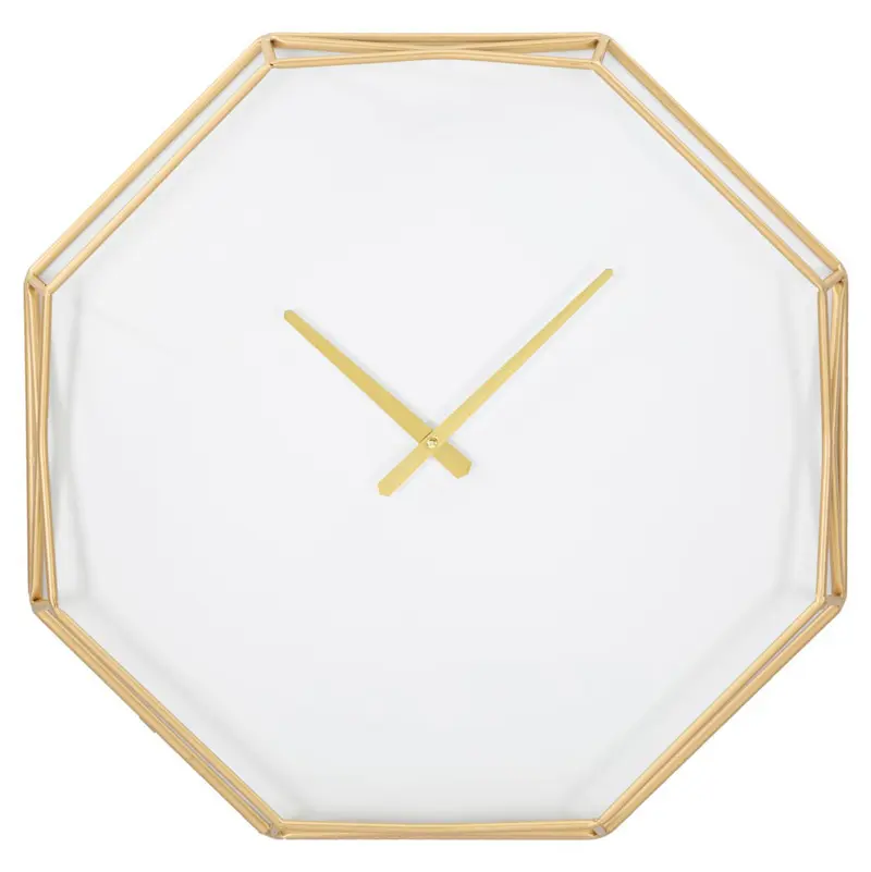 Ośmiokątny zegar na ścianę w stylu glamour, Ø 56 cm