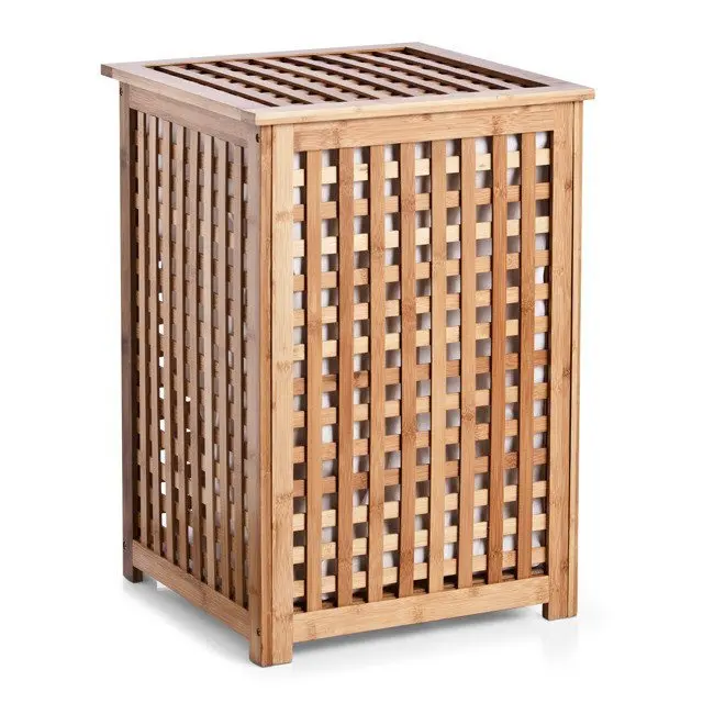 OUTLET Bambusowy kosz na pranie z pokrywką - 92 litry, wyjmowany wkład, BAMBOO ZELLER