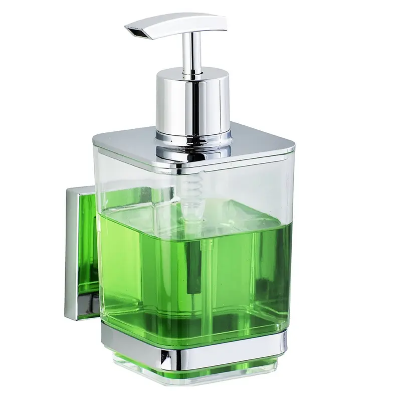 OUTLET Dozownik do mydła QUADRO,Vacuum-Loc stal nierdzewna - 340 ml, WENKO