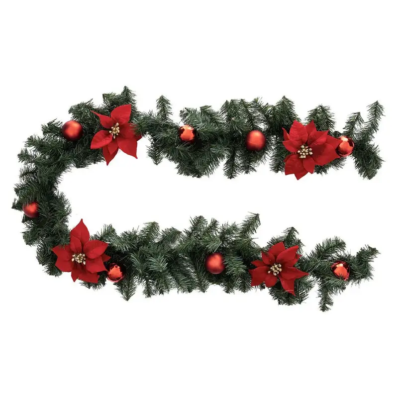 OUTLET Girlanda świąteczna POINSETTIA